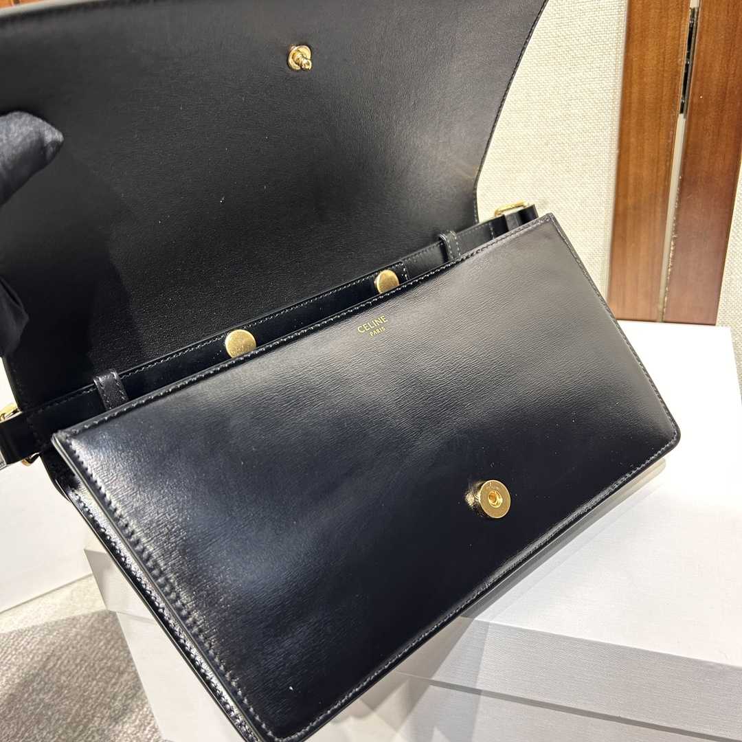 Celine Trapeze Triomphe Bag In Shiny Calfskin - EUR FASHION