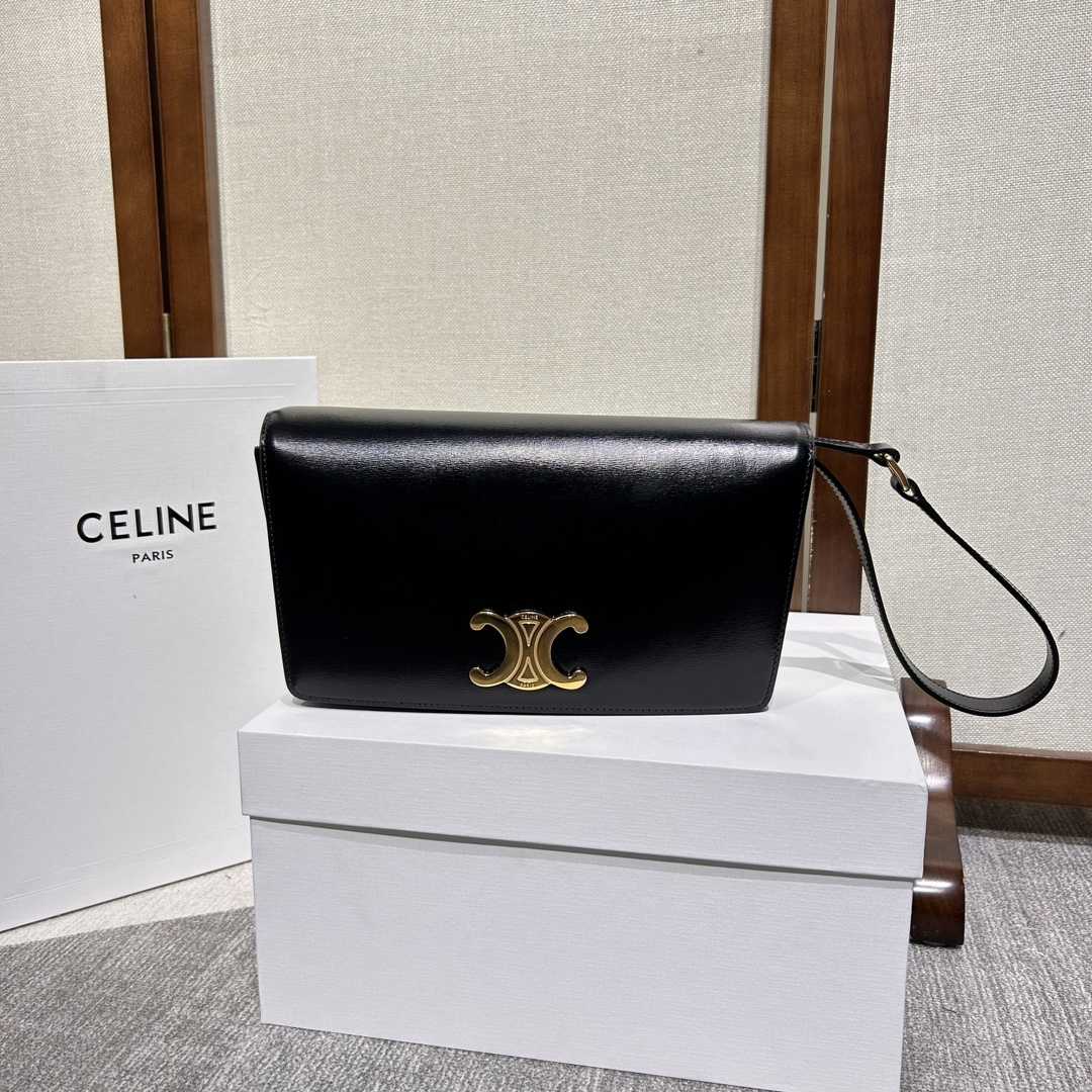 Celine Trapeze Triomphe Bag In Shiny Calfskin - EUR FASHION