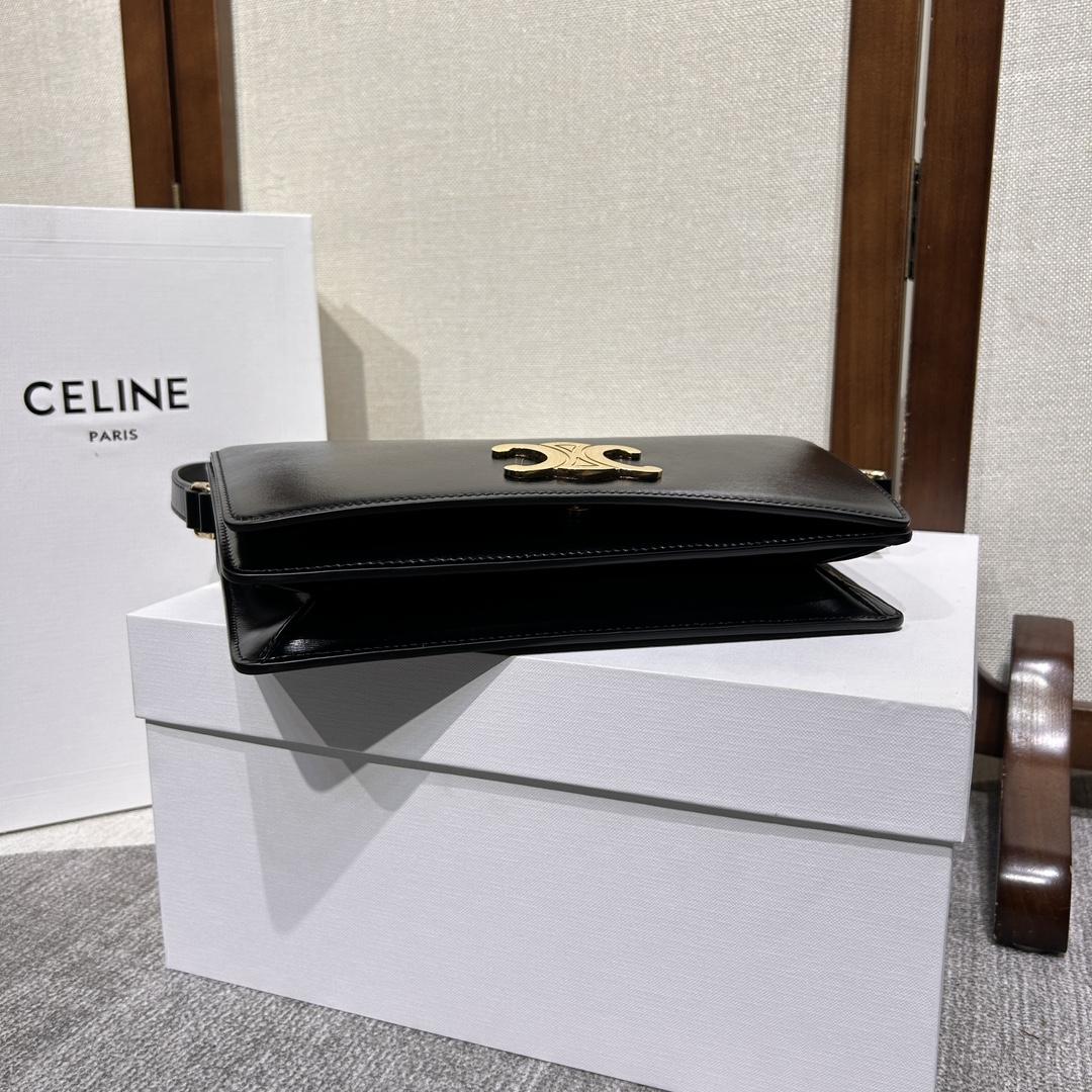 Celine Trapeze Triomphe Bag In Shiny Calfskin - EUR FASHION