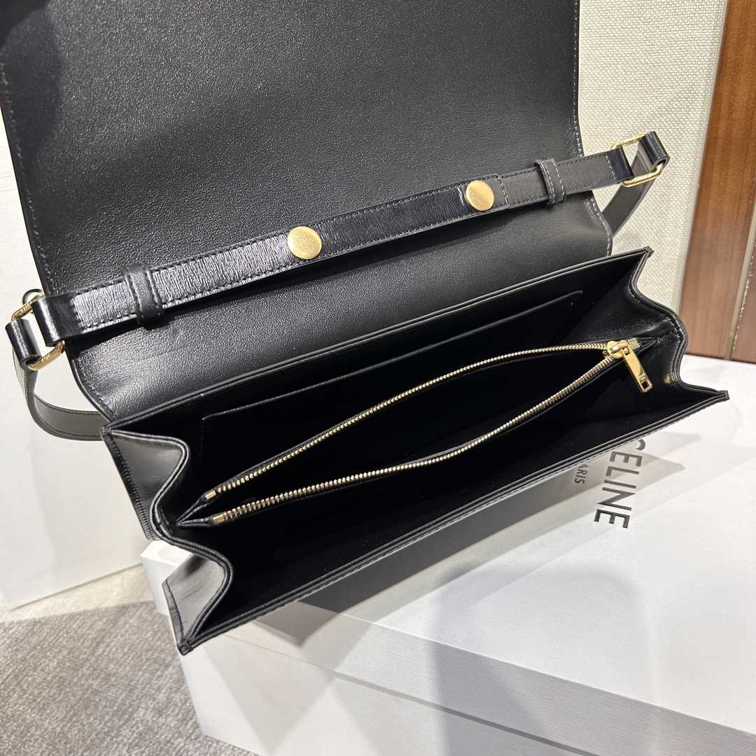 Celine Trapeze Triomphe Bag In Shiny Calfskin - EUR FASHION