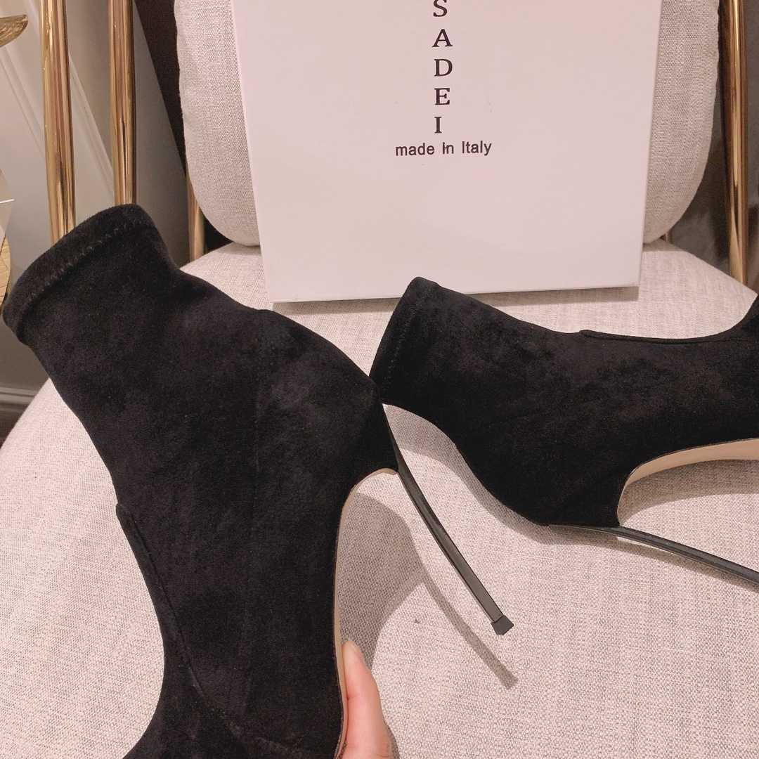 Casadei Blade Stretch Suede Ankle Boots - EUR FASHION