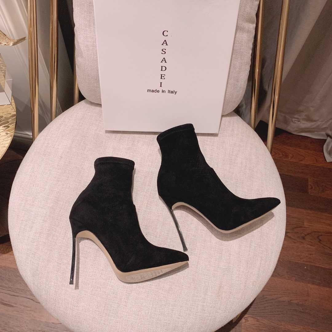 Casadei Blade Stretch Suede Ankle Boots - EUR FASHION