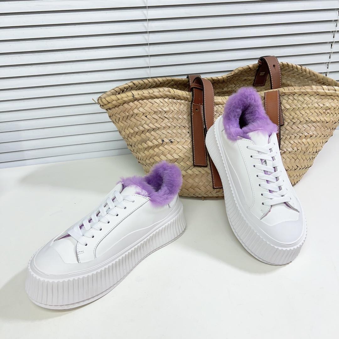 JIl Sander Leather Sneakers With Vulcanized Rubber Sole - EUR FASHION