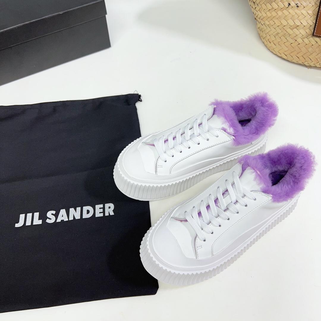 JIl Sander Leather Sneakers With Vulcanized Rubber Sole - EUR FASHION