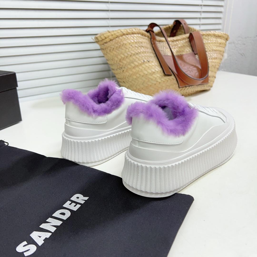 JIl Sander Leather Sneakers With Vulcanized Rubber Sole - EUR FASHION