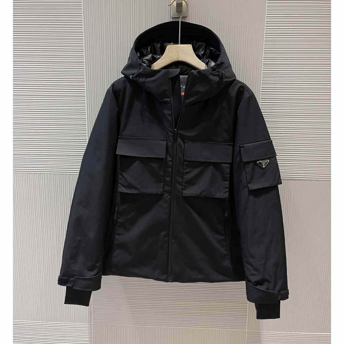 Prada Logo Hooded Puffer Jacket - EUR FASHION