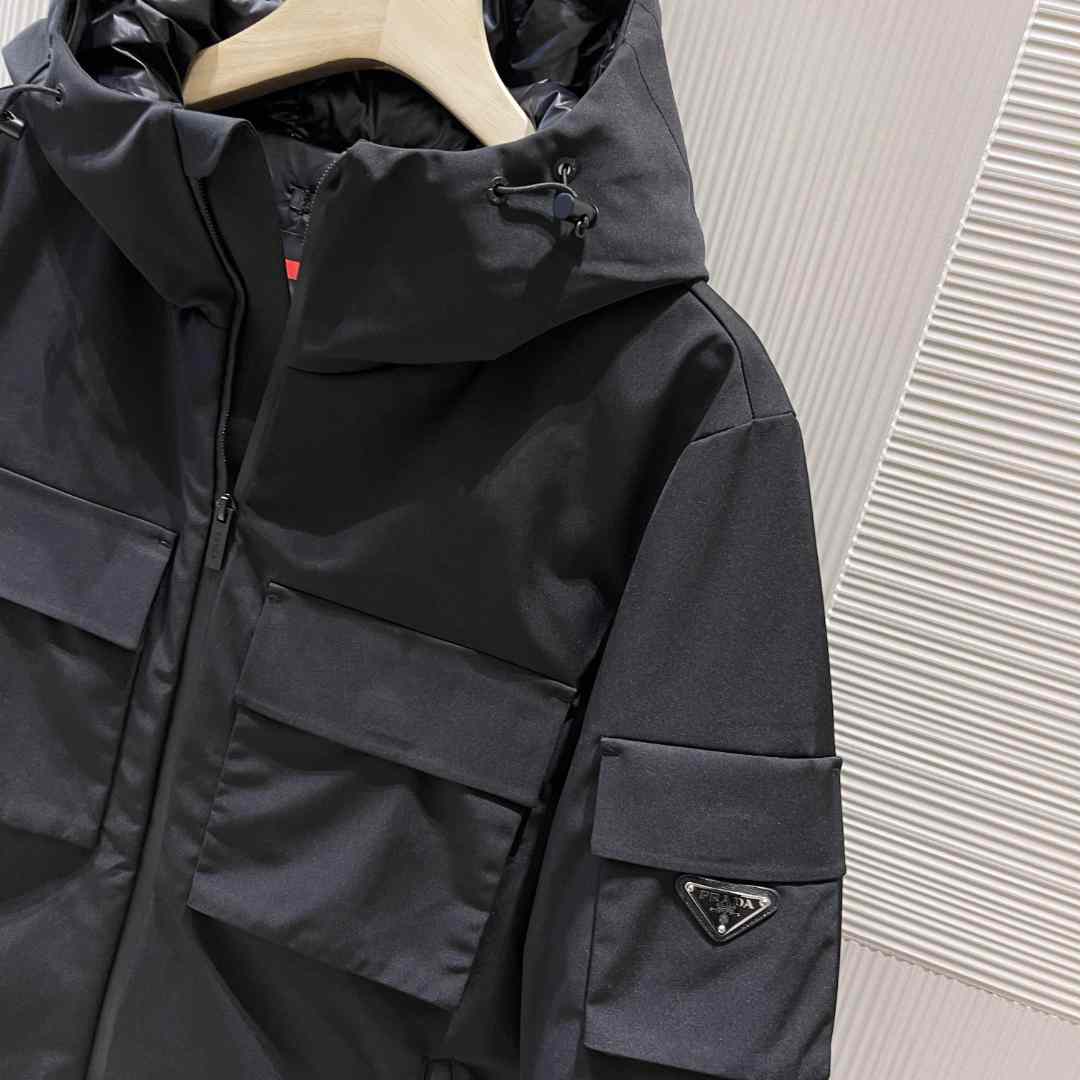 Prada Logo Hooded Puffer Jacket - EUR FASHION