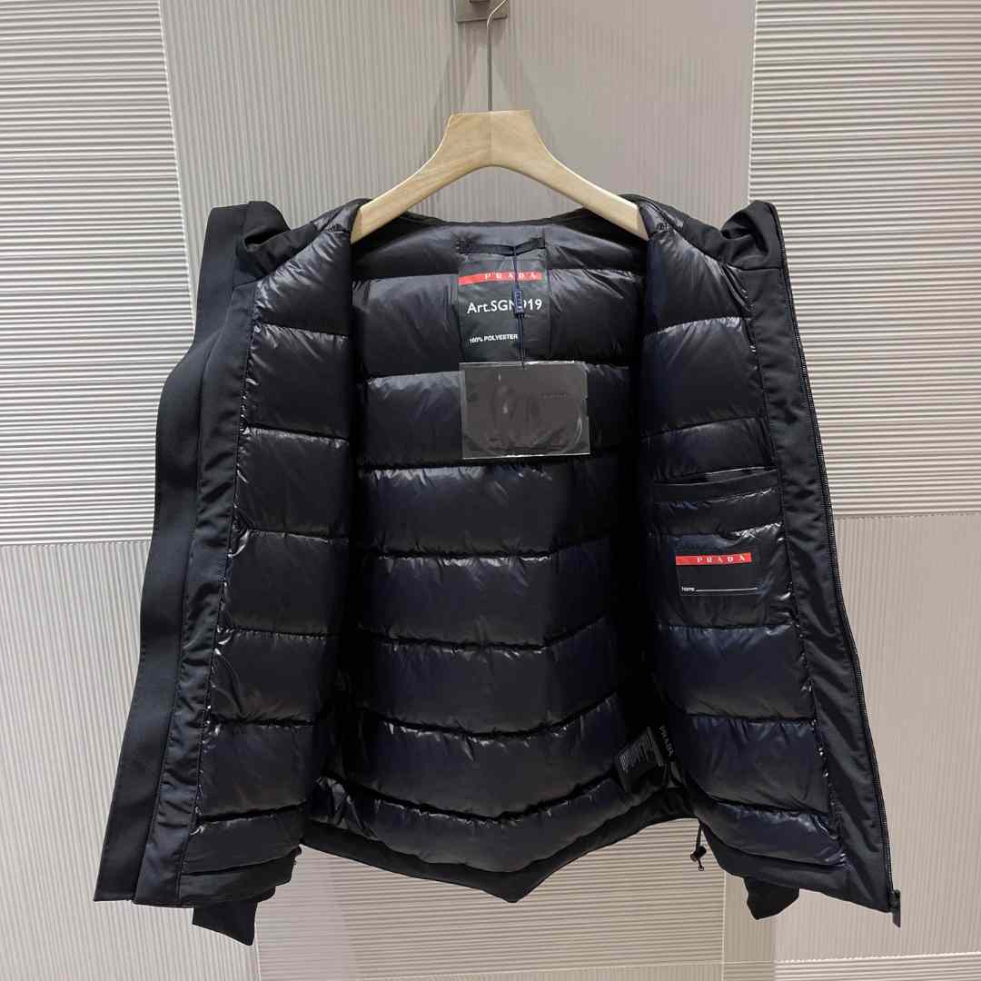 Prada Logo Hooded Puffer Jacket - EUR FASHION