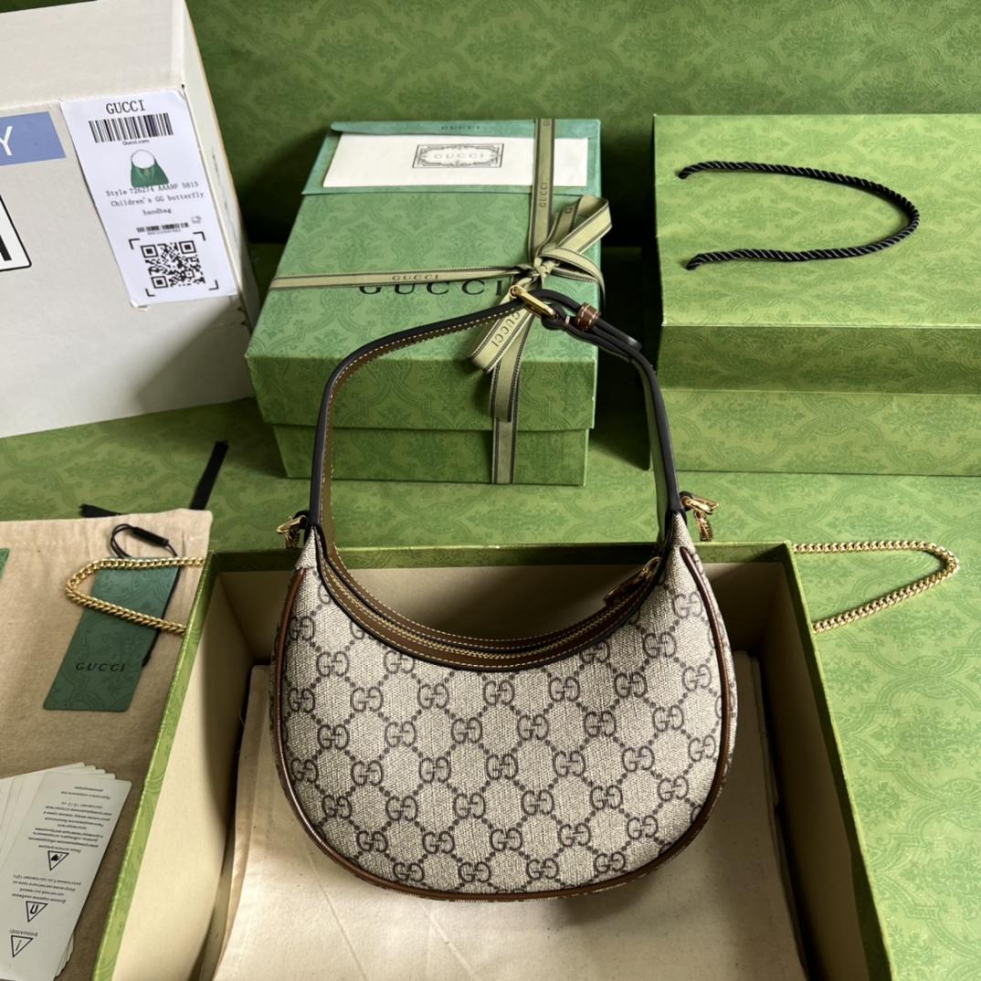 Gucci Half-Moon-Shaped Mini Bag With Interlocking G(22-12.5-5cm)   - EUR FASHION