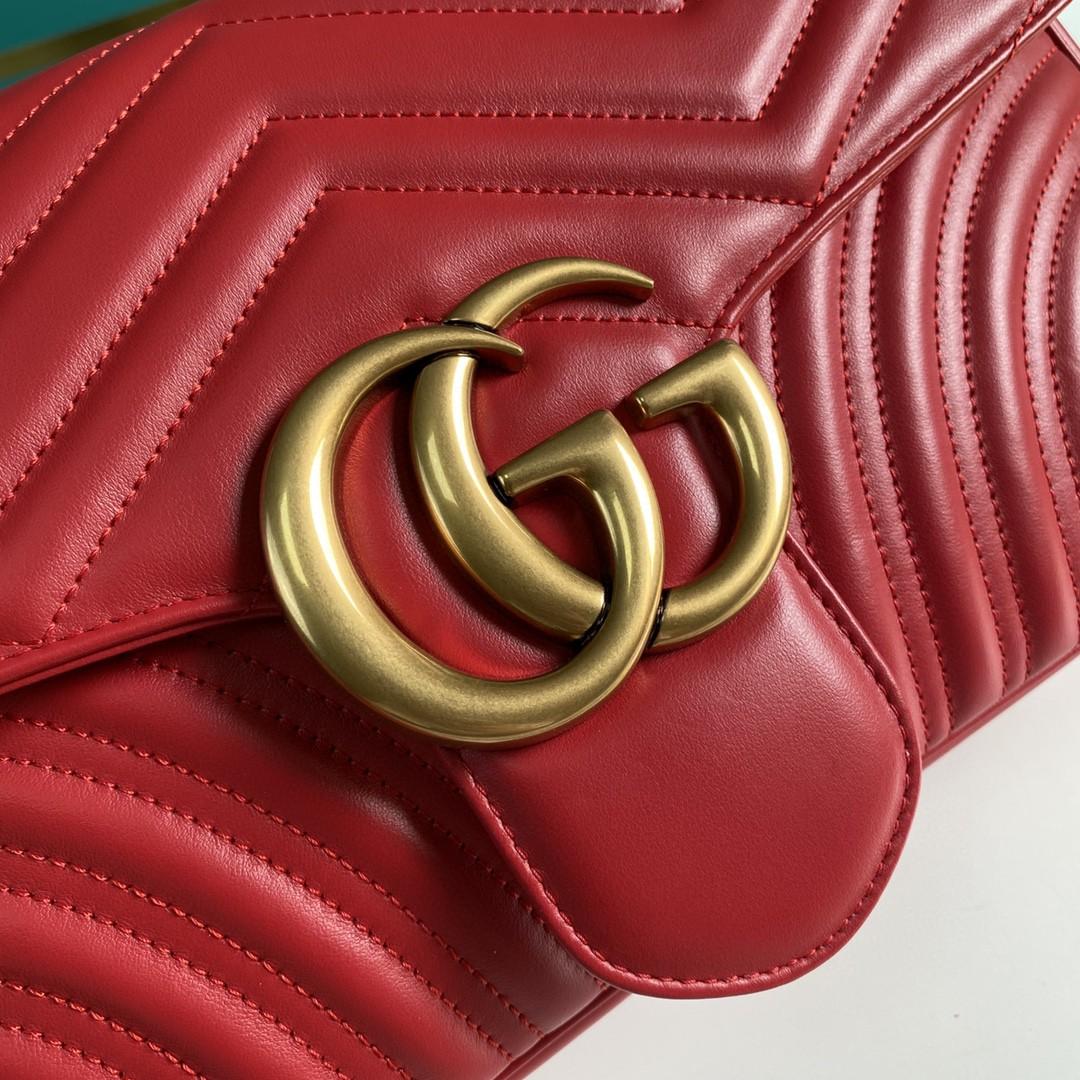 Gucci GG Marmont Medium Matelassé Shoulder Bag(31-19-7CM)     443496 - EUR FASHION