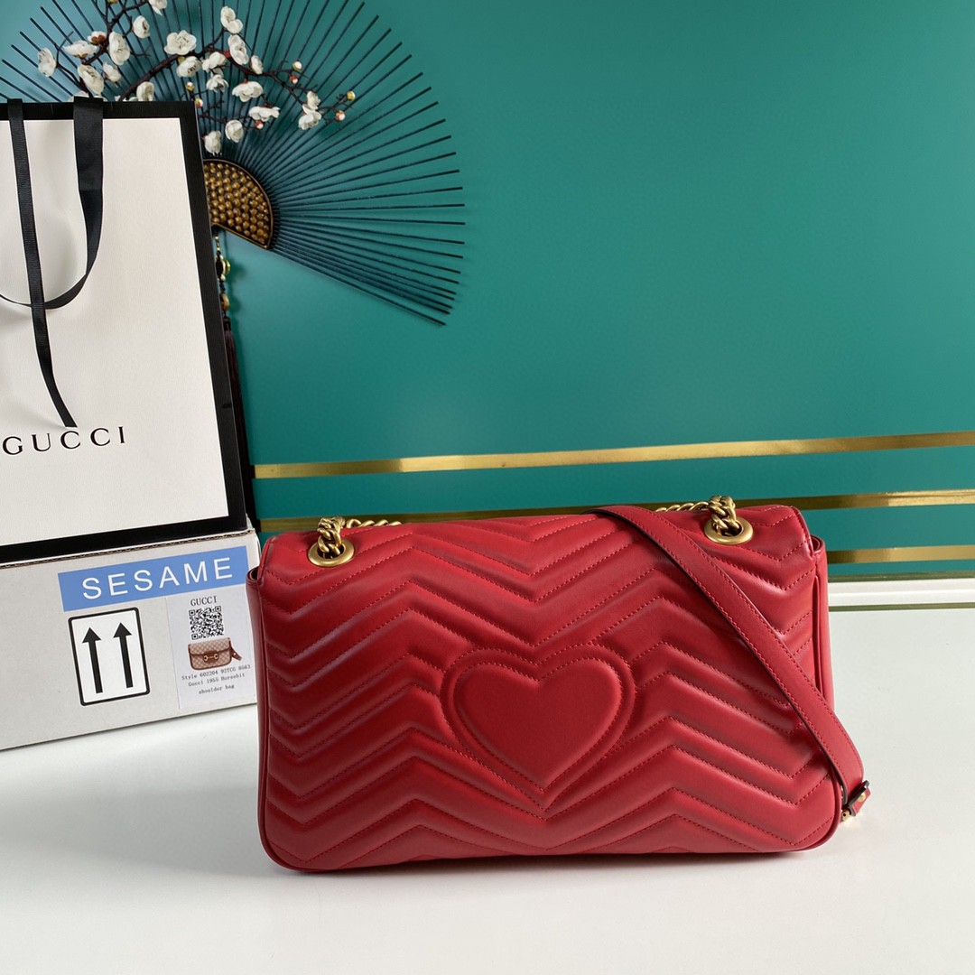 Gucci GG Marmont Medium Matelassé Shoulder Bag(31-19-7CM)     443496 - EUR FASHION