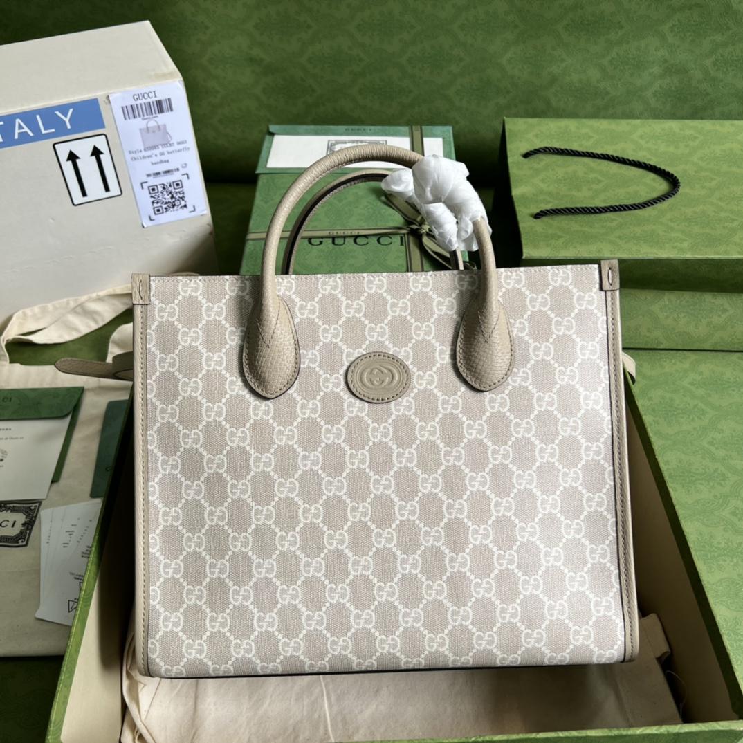 Gucci Small Tote Bag With Interlocking G(31-26.5-14cm) - EUR FASHION