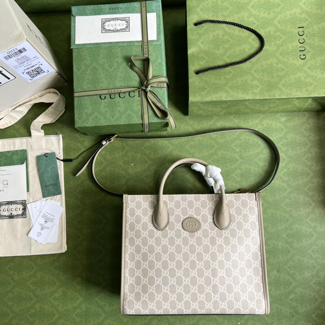 Gucci Small Tote Bag With Interlocking G(31-26.5-14cm) - EUR FASHION
