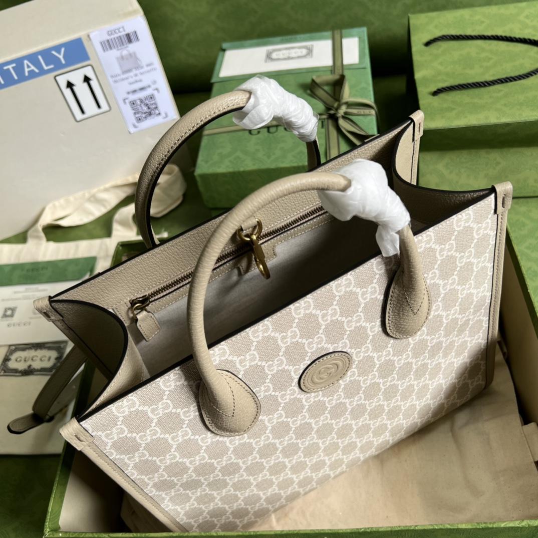 Gucci Small Tote Bag With Interlocking G(31-26.5-14cm) - EUR FASHION