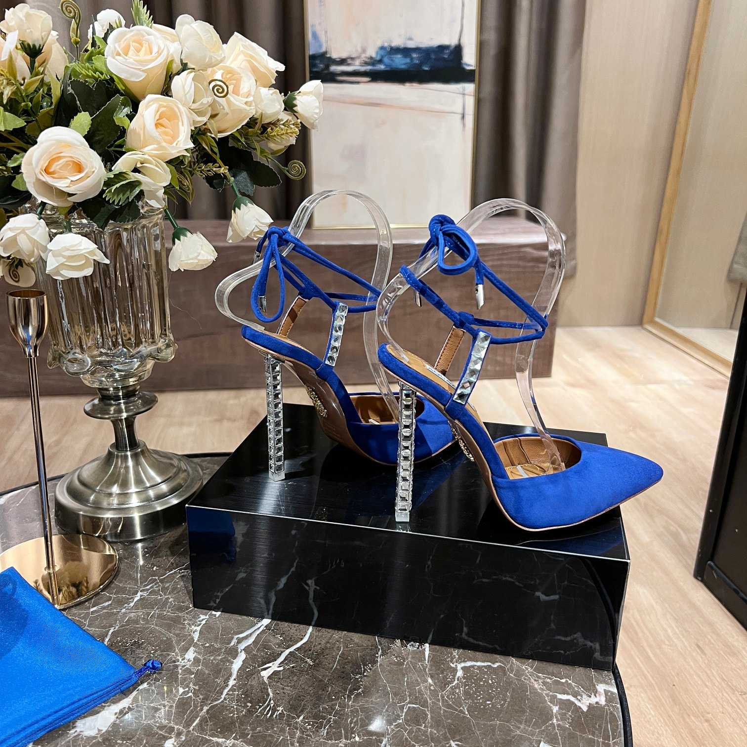Aquazzura Rock Chic 105 Suede Pumps - EUR FASHION