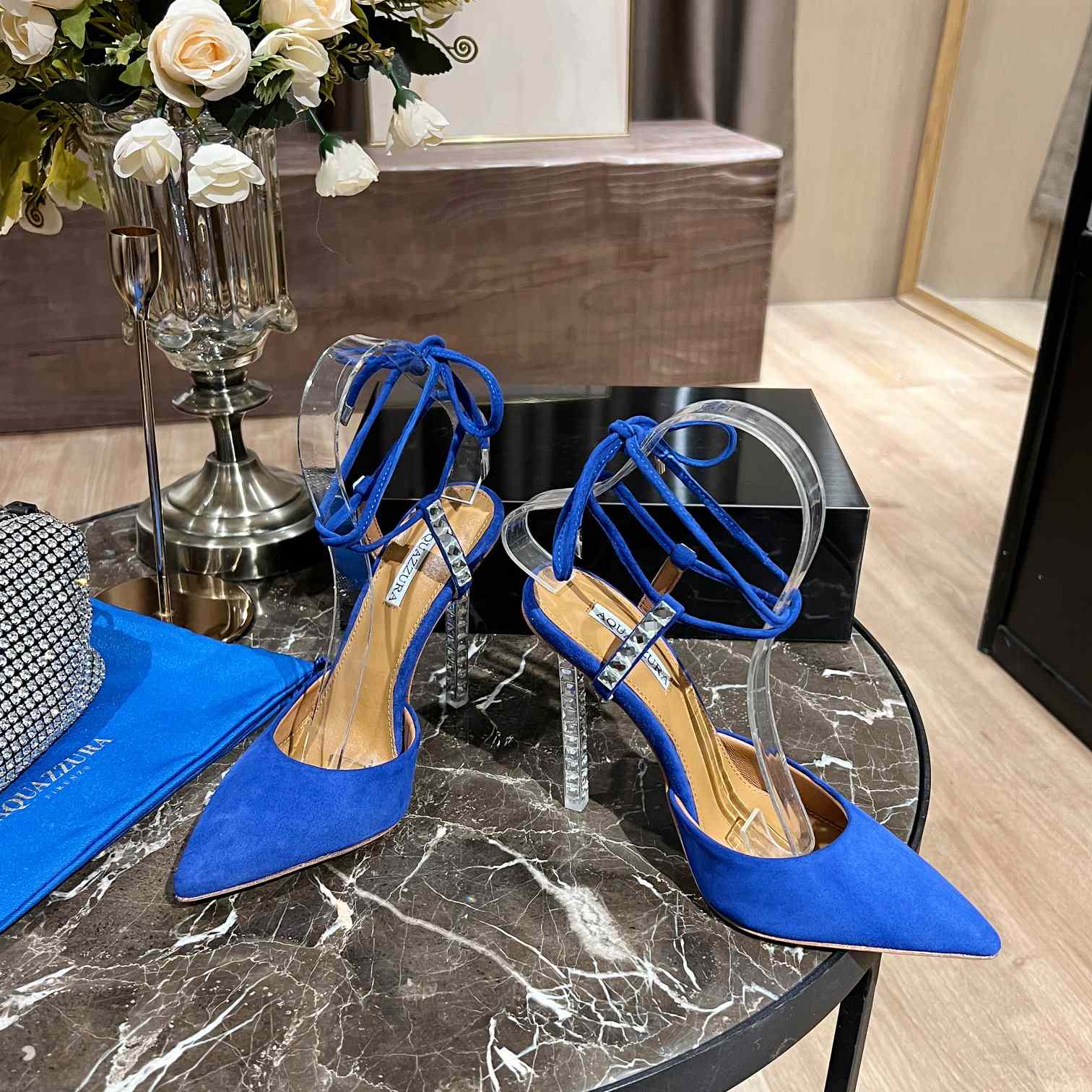 Aquazzura Rock Chic 105 Suede Pumps - EUR FASHION