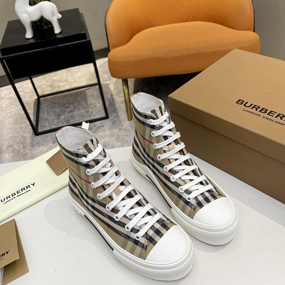 Burberry Vintage Check Cotton High-top Sneakers - EUR FASHION
