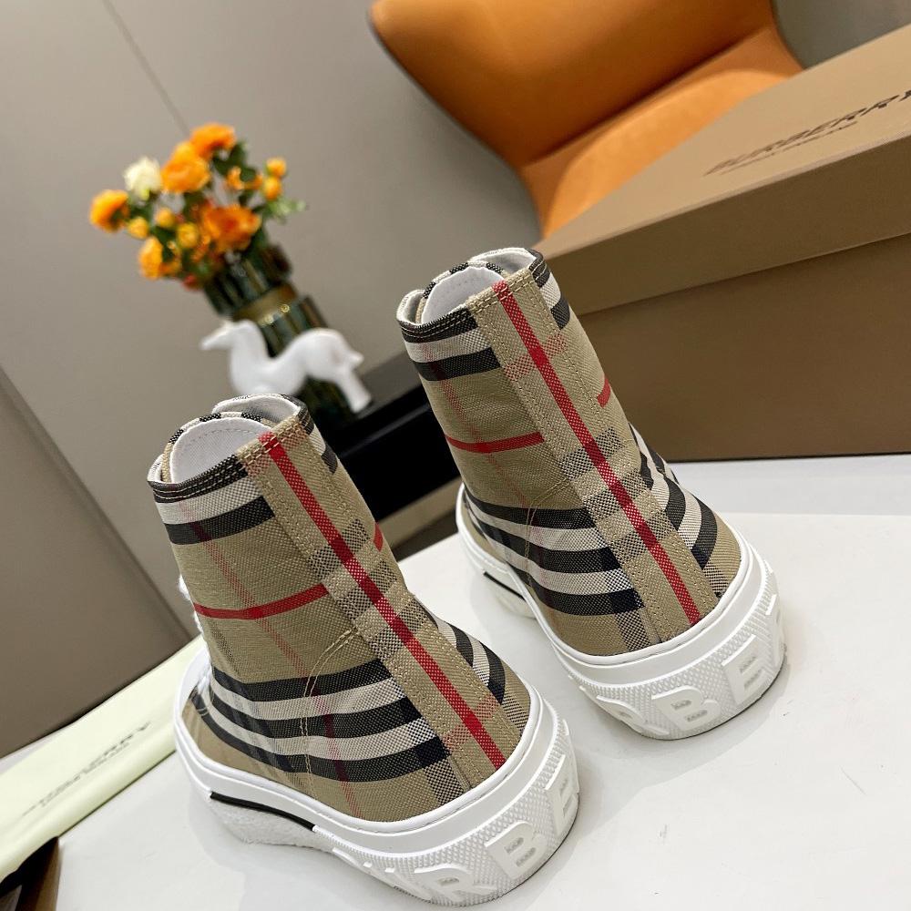 Burberry Vintage Check Cotton High-top Sneakers - EUR FASHION