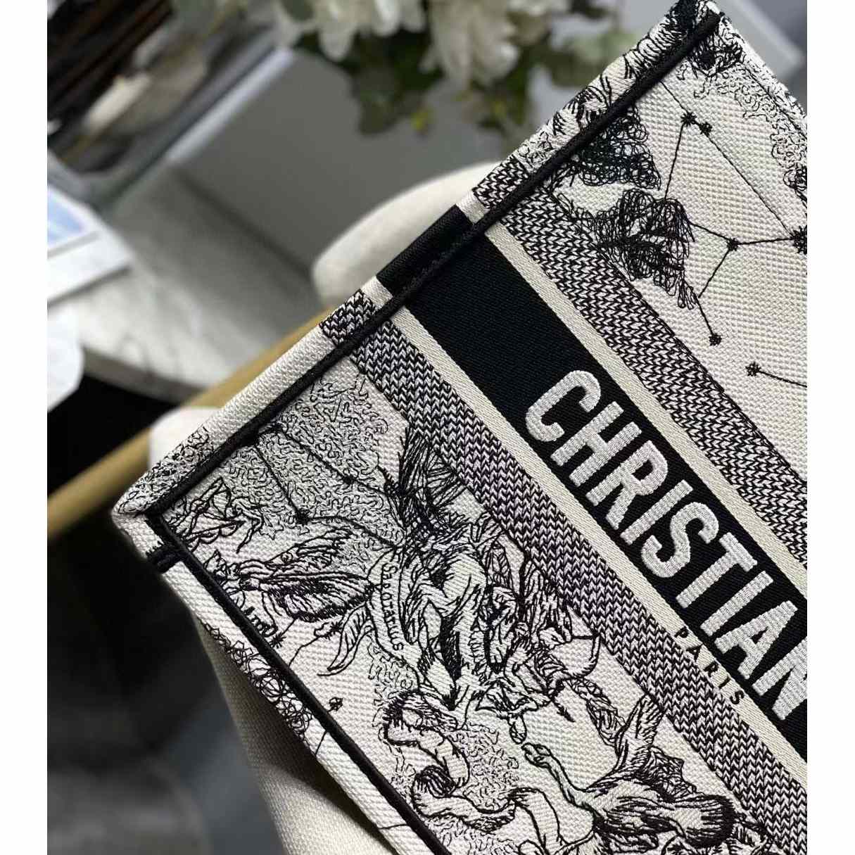 Dior Oblique Embroidered Book Tote（36.5-28-17.5CM）-Embroiderable Characters - EUR FASHION