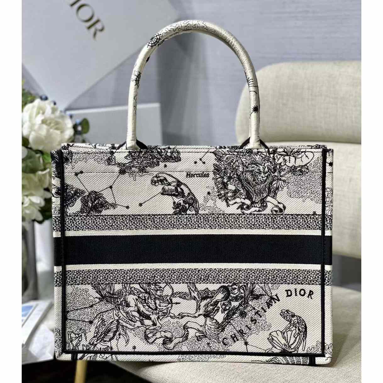 Dior Oblique Embroidered Book Tote（36.5-28-17.5CM）-Embroiderable Characters - EUR FASHION