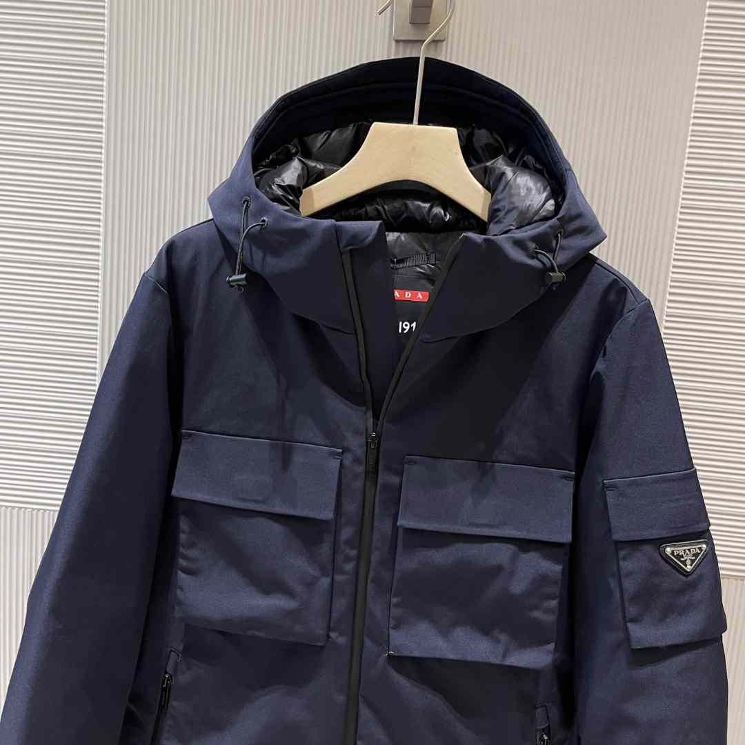 Prada Logo Hooded Puffer Jacket - EUR FASHION