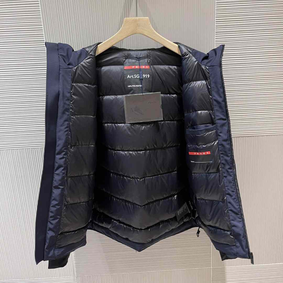 Prada Logo Hooded Puffer Jacket - EUR FASHION