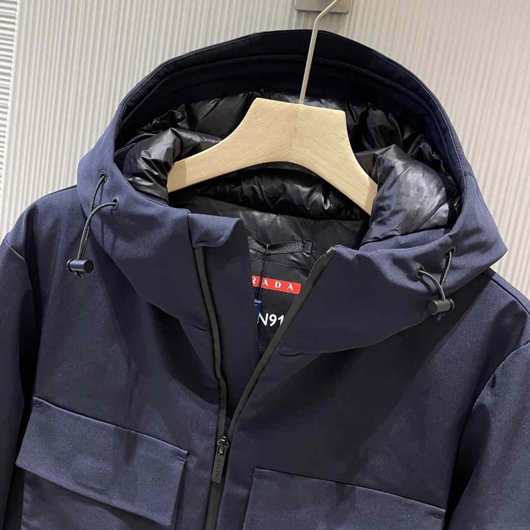 Prada Logo Hooded Puffer Jacket - EUR FASHION