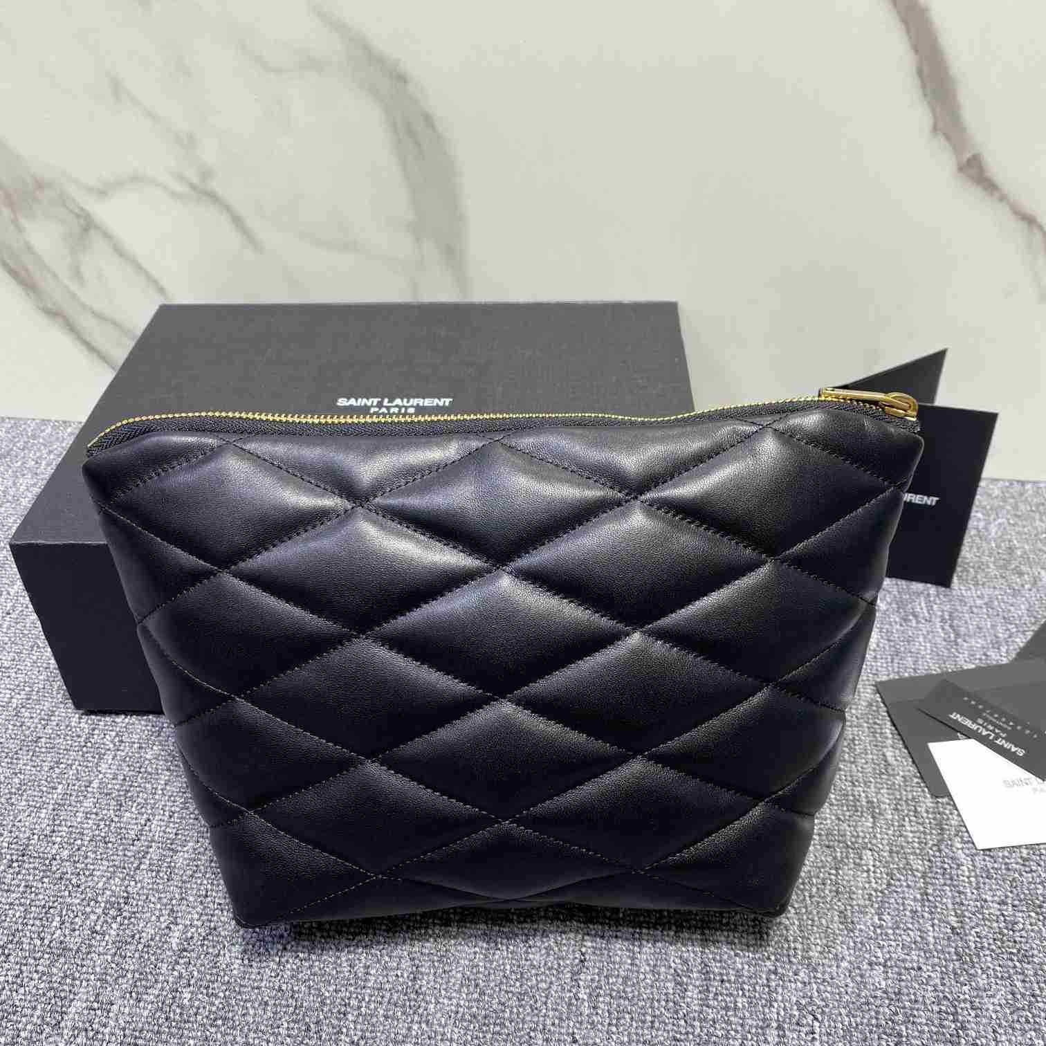 Saint Laurent Sade Pouch In Quilted Lambskin - EUR FASHION
