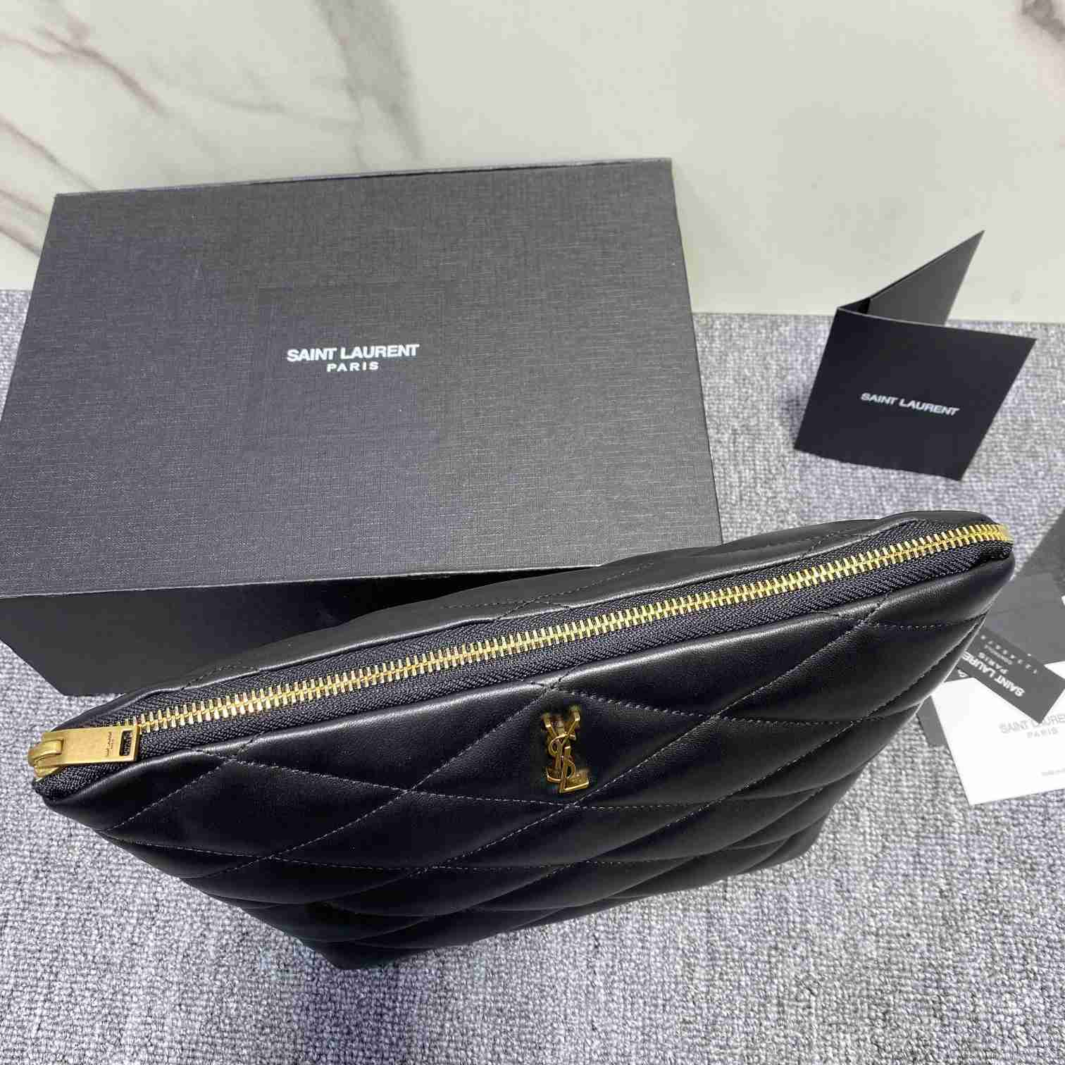 Saint Laurent Sade Pouch In Quilted Lambskin - EUR FASHION