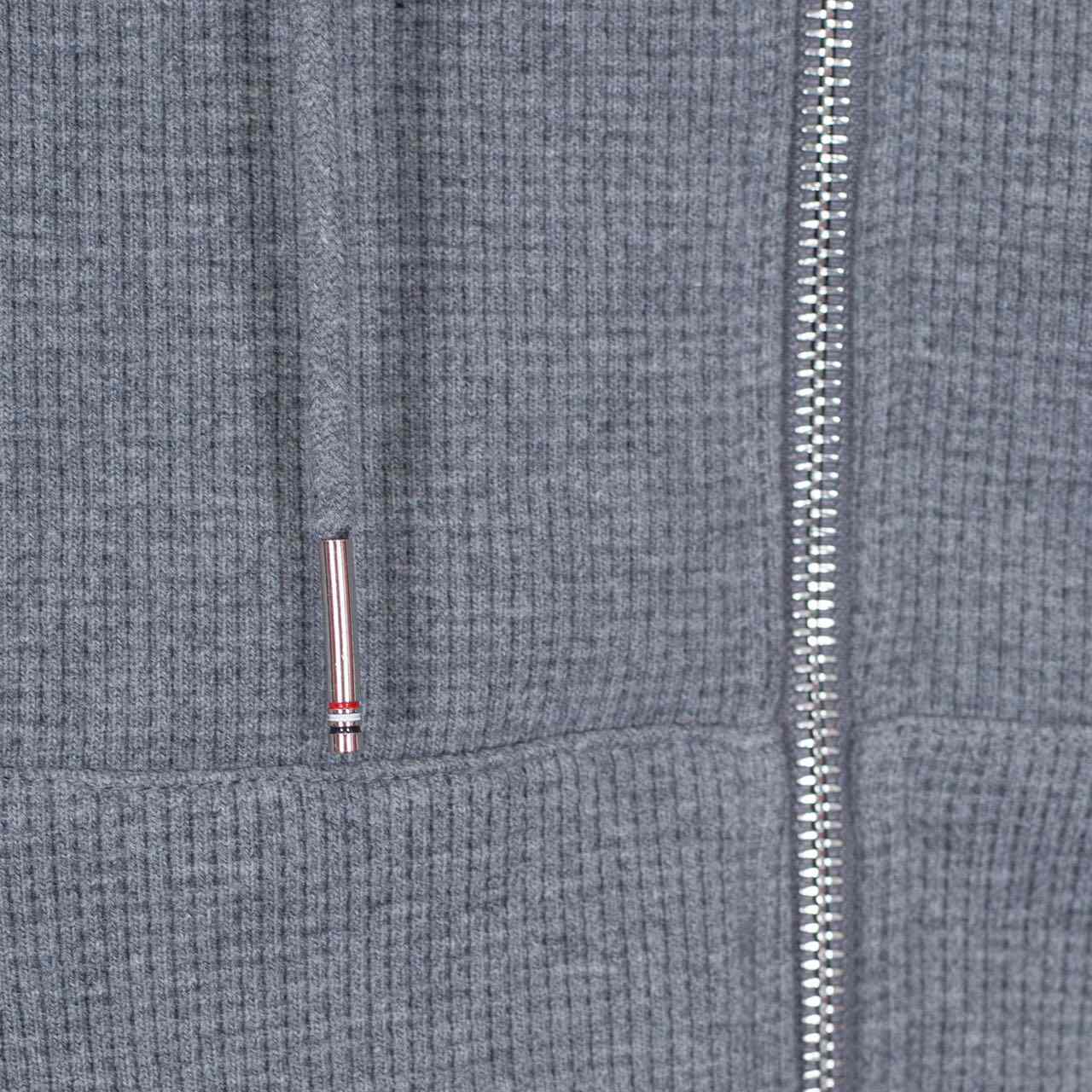 Thom Browne 4-Bar Zip-Up Cotton Hoodie - EUR FASHION