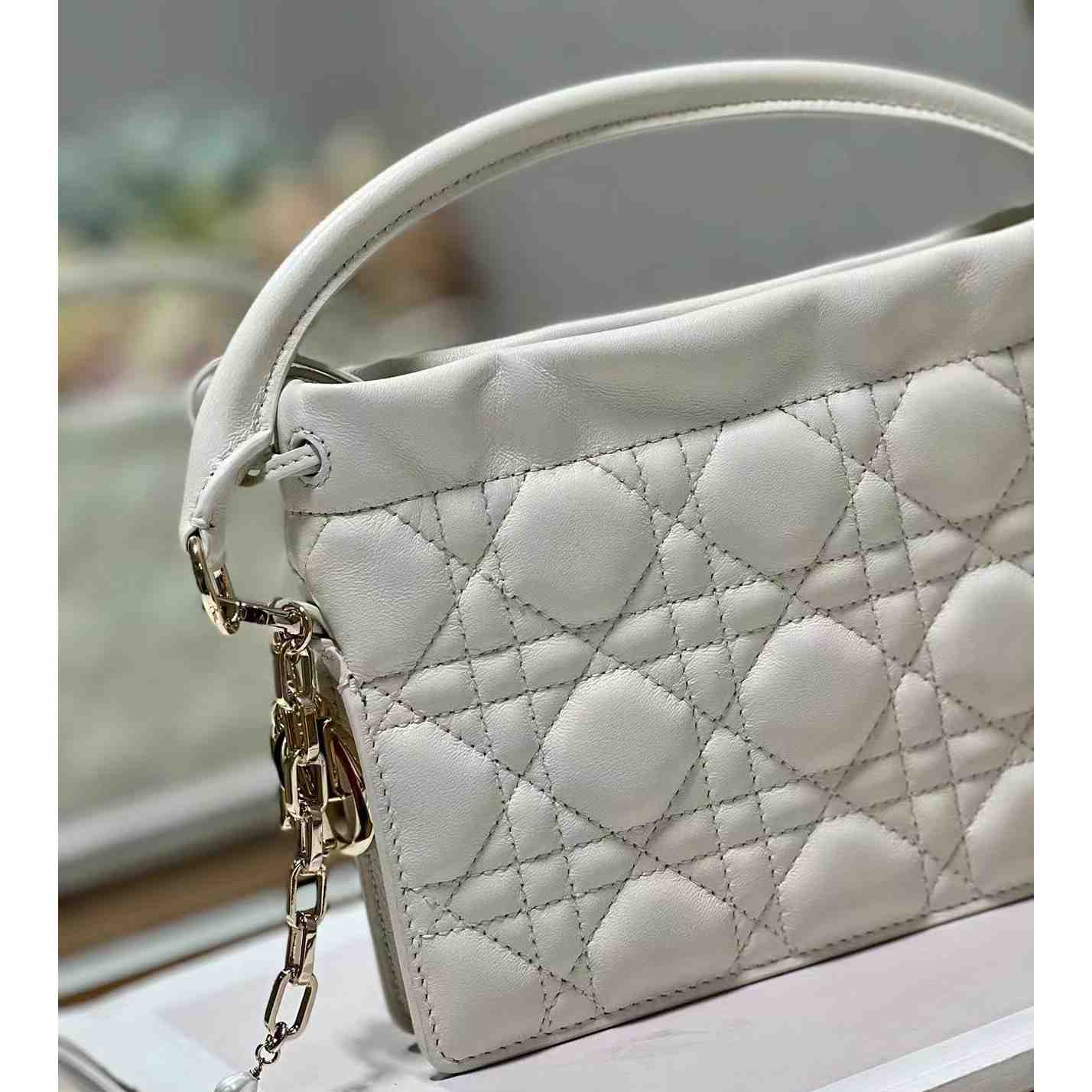 Dior Lady Dior Handle Drawstring Mini Bag - EUR FASHION
