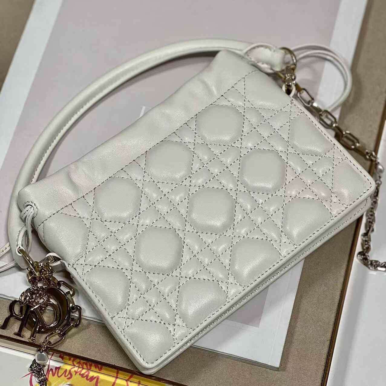 Dior Lady Dior Handle Drawstring Mini Bag - EUR FASHION