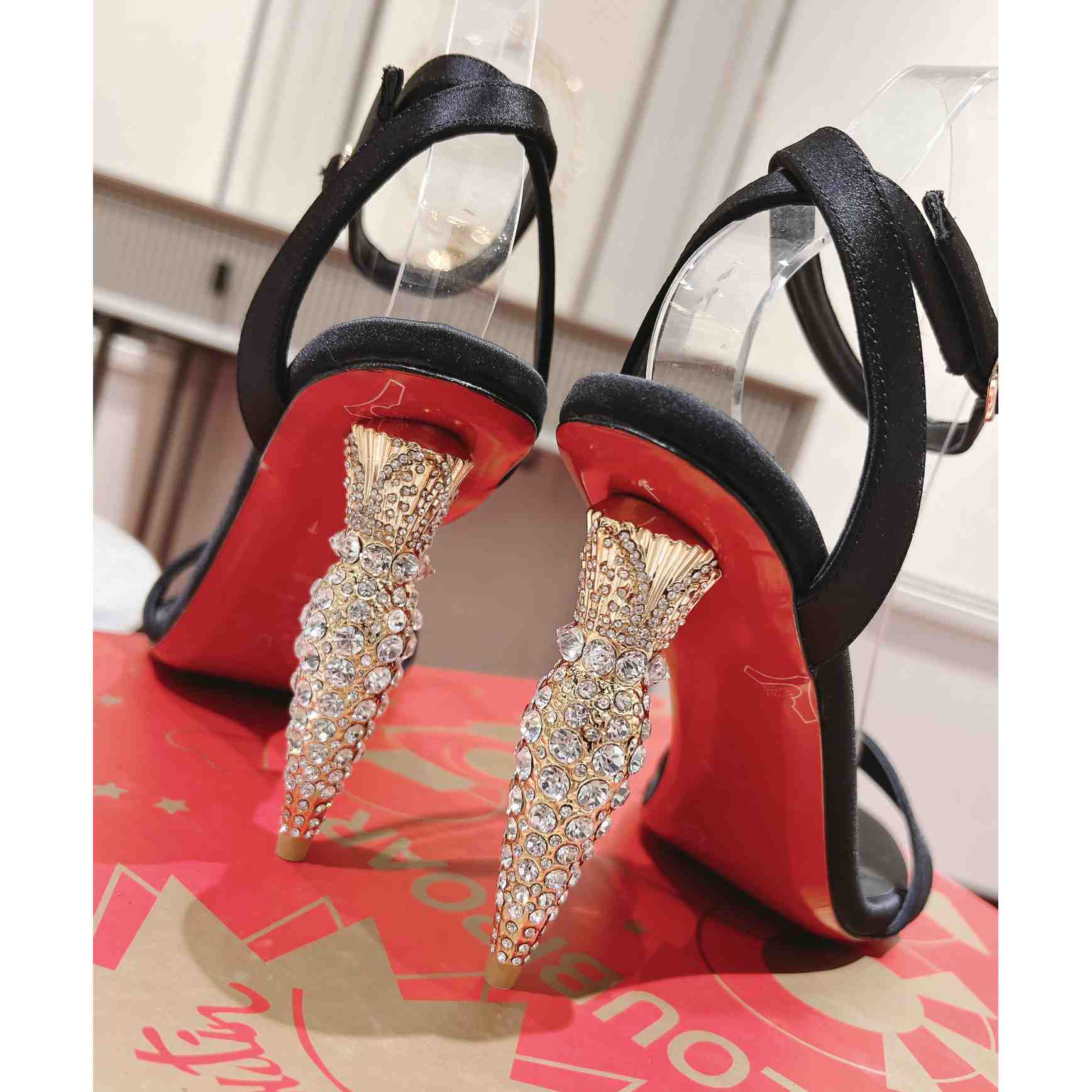 Christian Louboutin Lipstrass Queen Red Sole Ankle-Strap Sandals - EUR FASHION