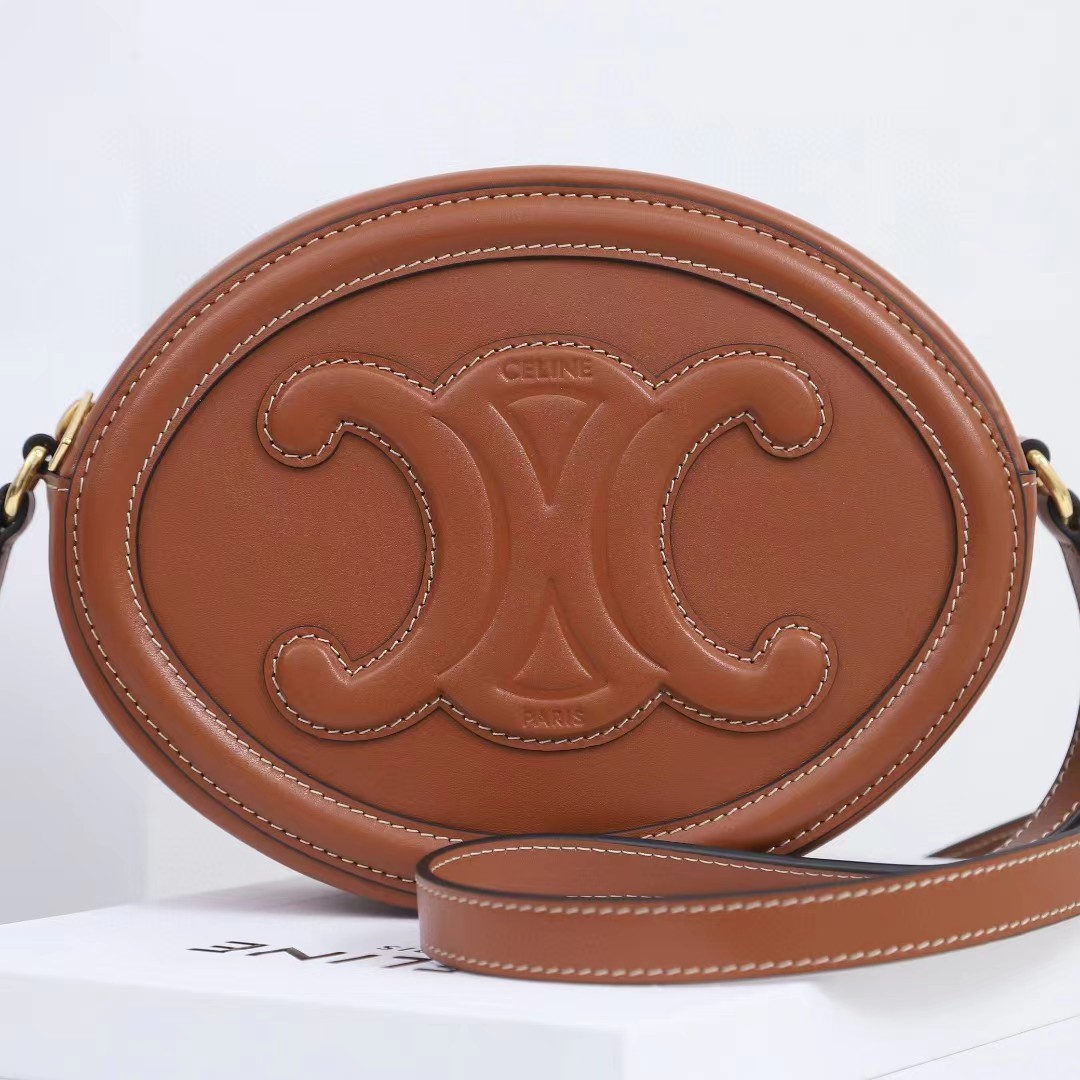 Celine Oval Bag Cuir Triomphe In Smooth Calfskin Tan - EUR FASHION