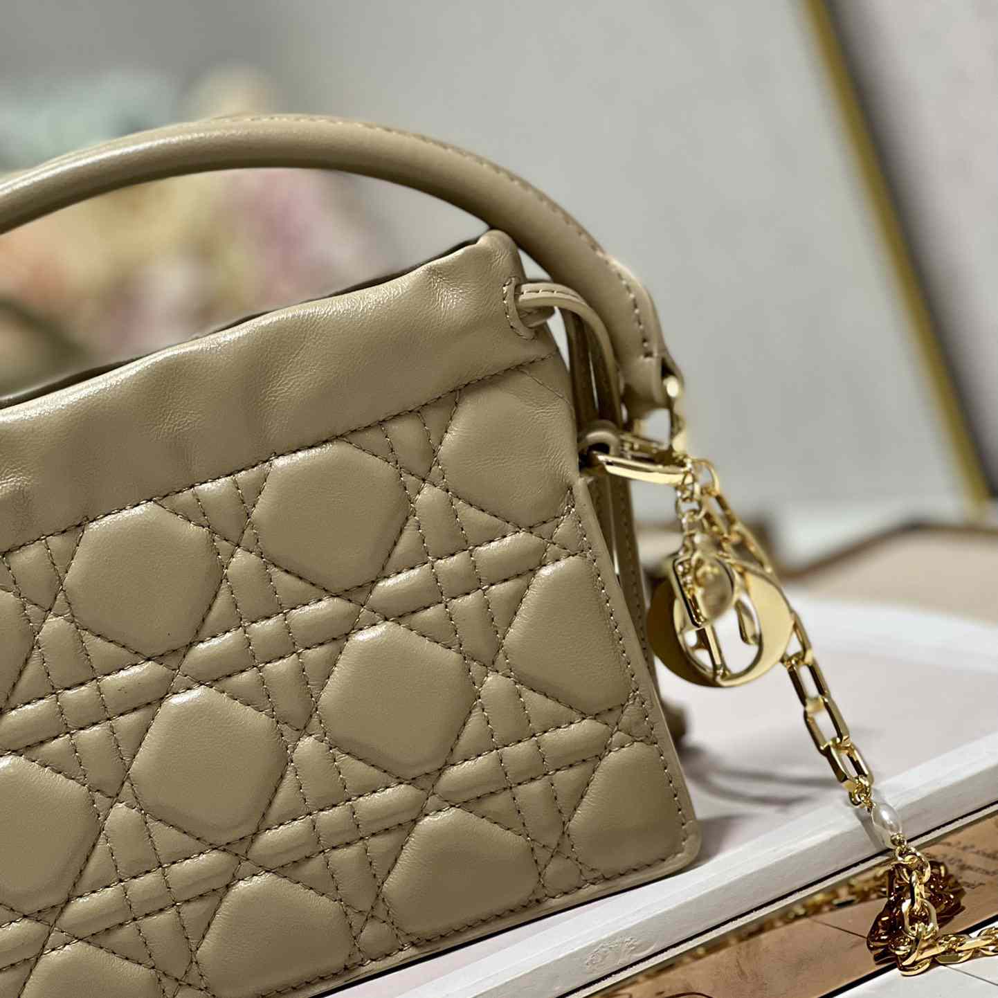 Dior Lady Dior Top Handle Drawstring Mini Bag - EUR FASHION