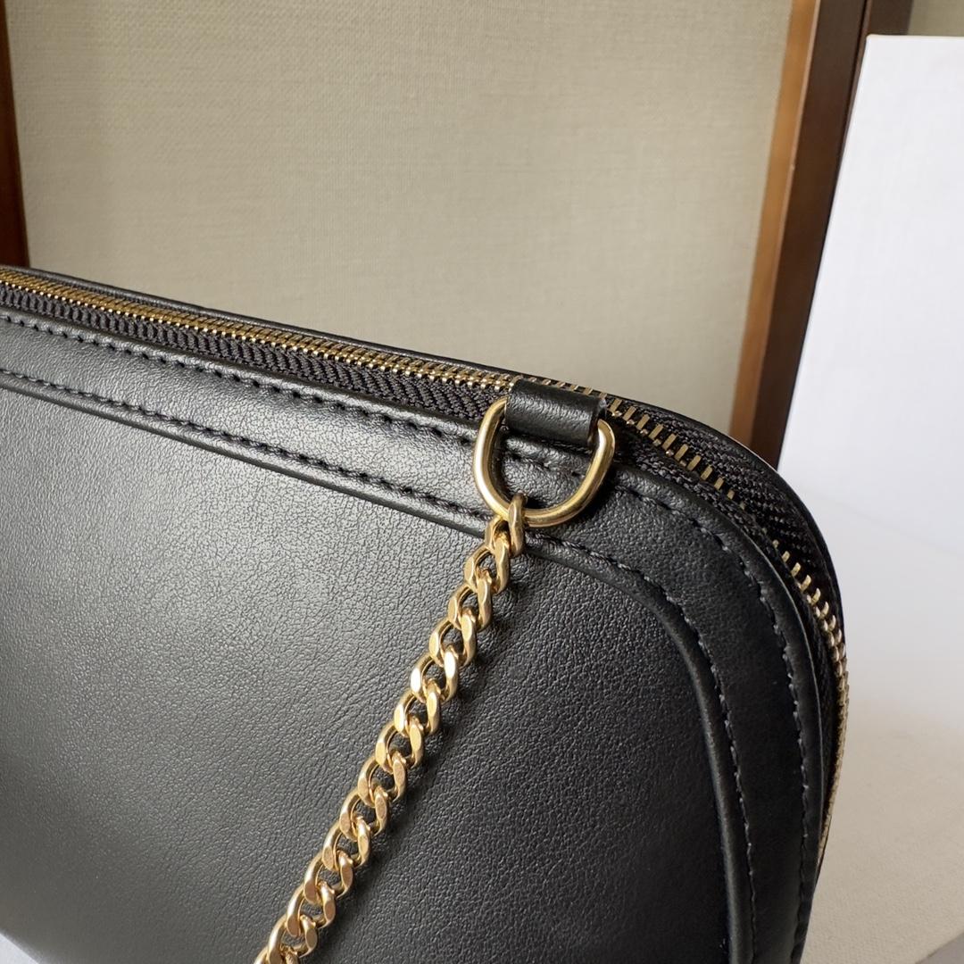 Celine Clutch On Chain Cuir Triomphe In Smooth Calfskin Black - EUR FASHION
