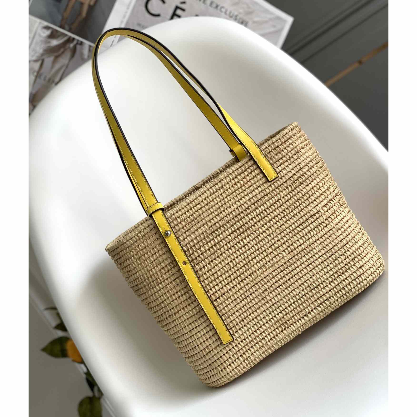 Loewe Small Square Basket bag In Raffia And Calfskin (30*21*11cm) - EUR FASHION
