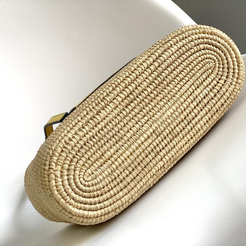 Loewe Small Square Basket bag In Raffia And Calfskin (30*21*11cm) - EUR FASHION