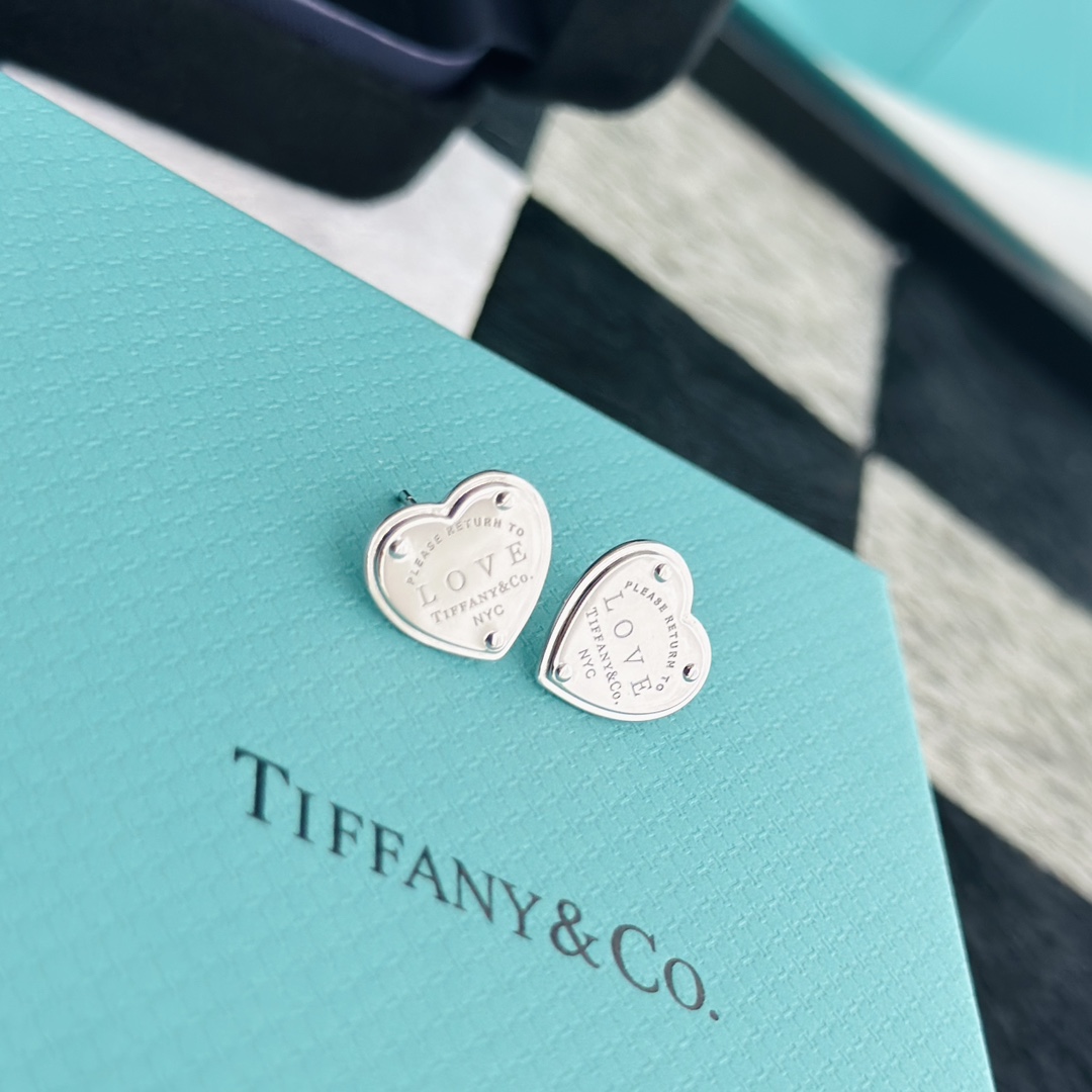 Tiffany&CO Heart Tag Earrings - EUR FASHION