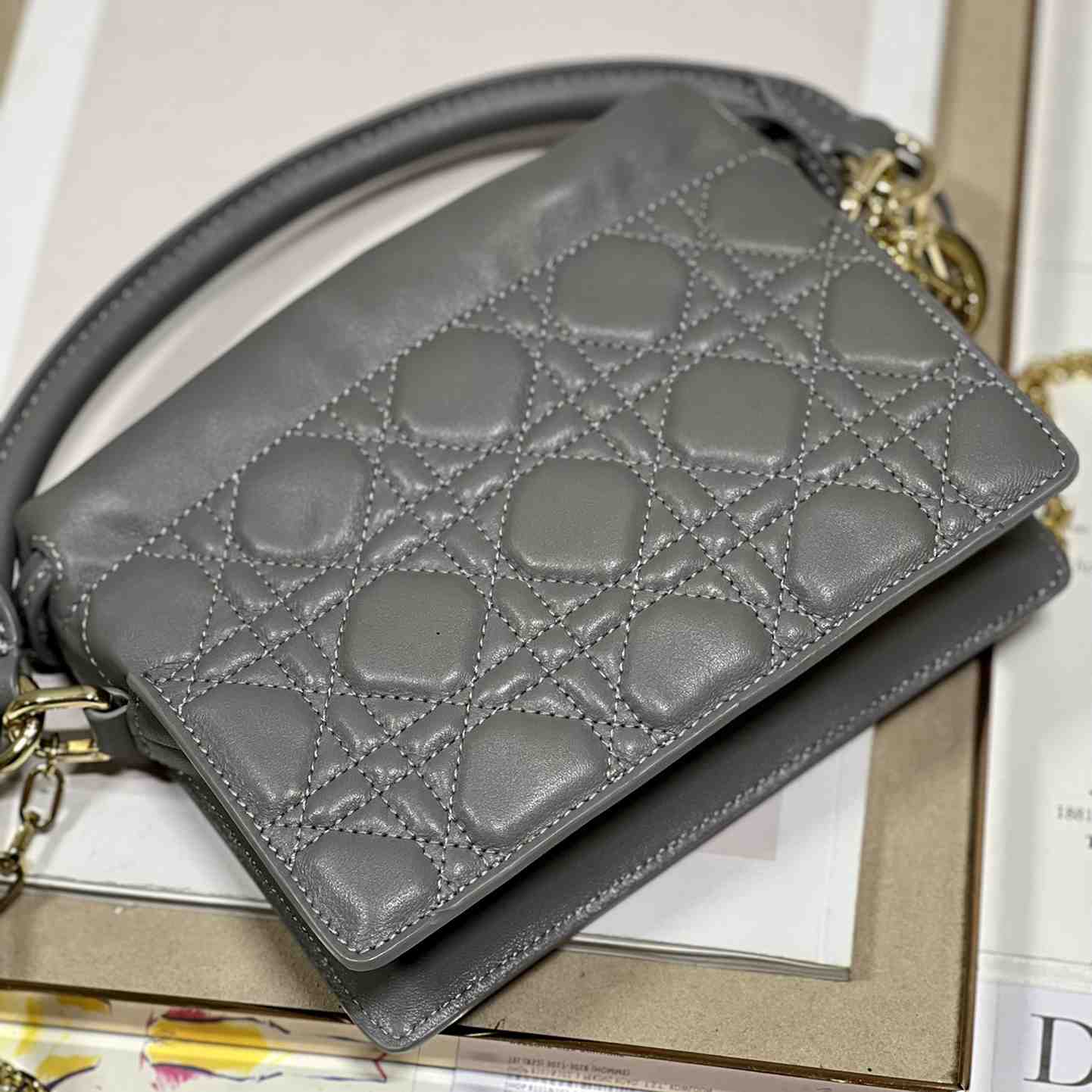 Dior Lady Dior Top Handle Drawstring Mini Bag - EUR FASHION