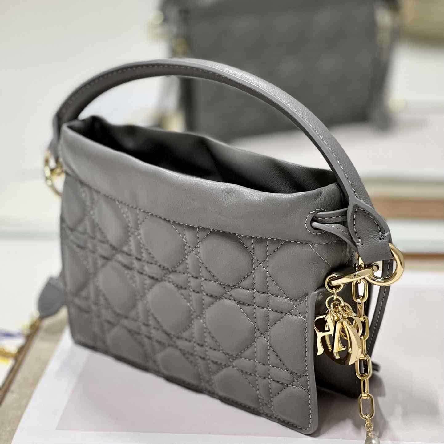 Dior Lady Dior Top Handle Drawstring Mini Bag - EUR FASHION