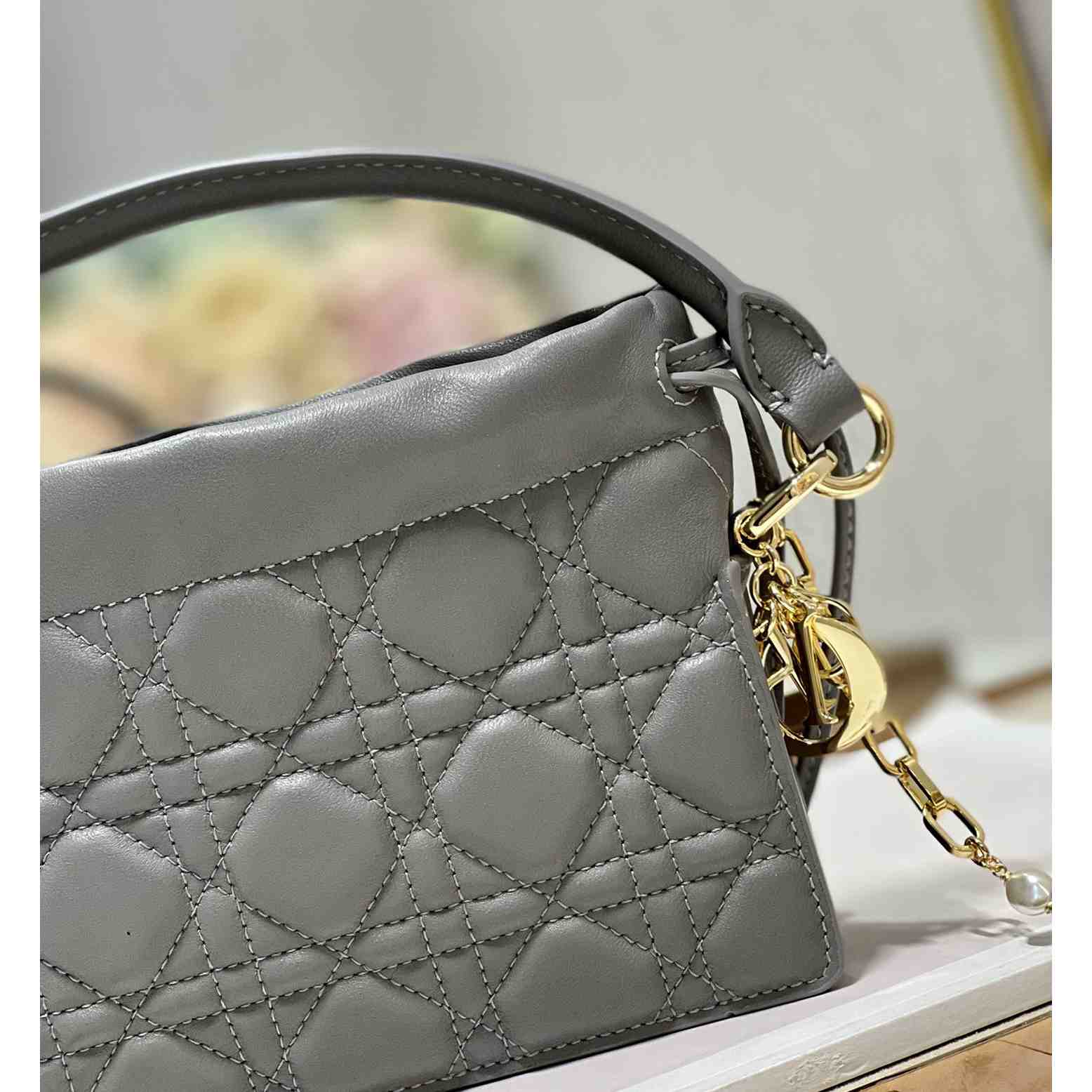 Dior Lady Dior Top Handle Drawstring Mini Bag - EUR FASHION