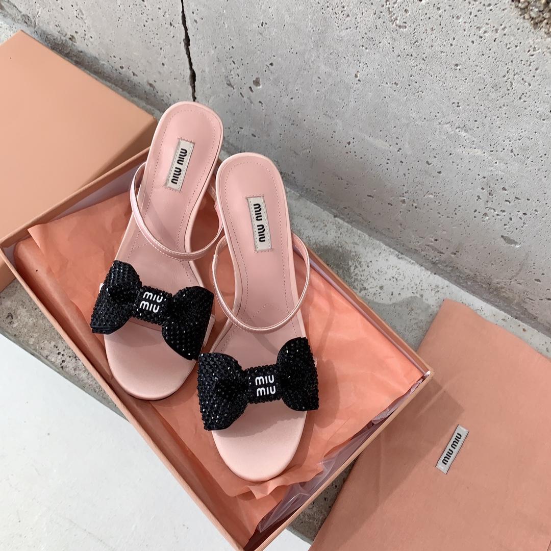 Miu Miu Satin Bow Sandals - EUR FASHION
