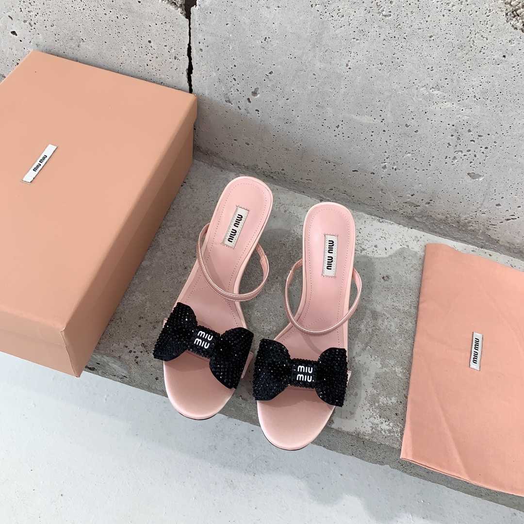Miu Miu Satin Bow Sandals - EUR FASHION