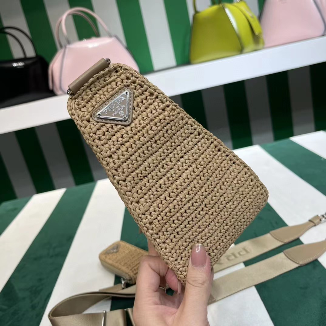 Raffia Prada Triangle Bag - EUR FASHION