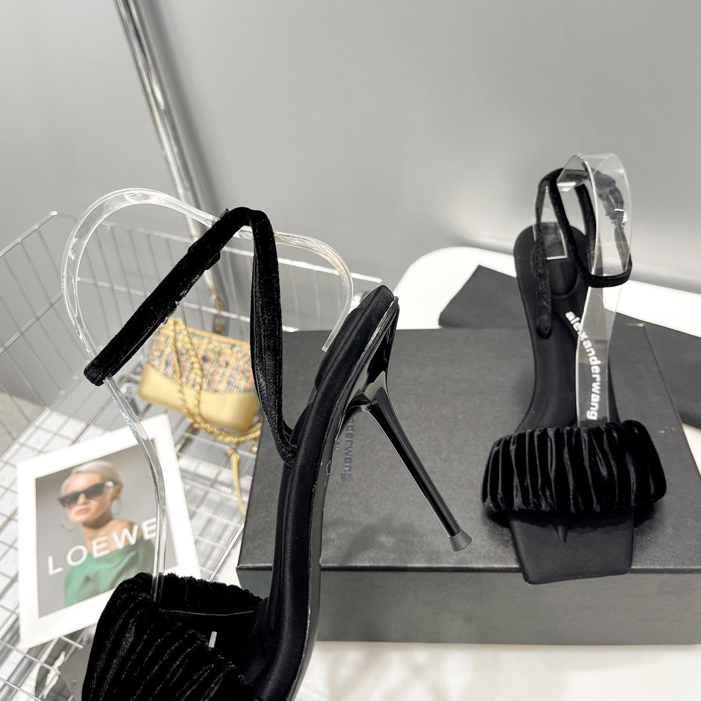 Alexander Wang Julie Scrunchie Sandal In Velvet - EUR FASHION