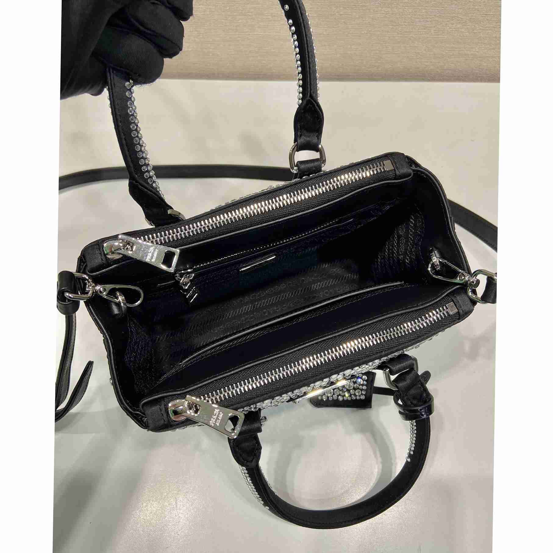 Prada Galleria Satin Mini-bag With Crystals - EUR FASHION