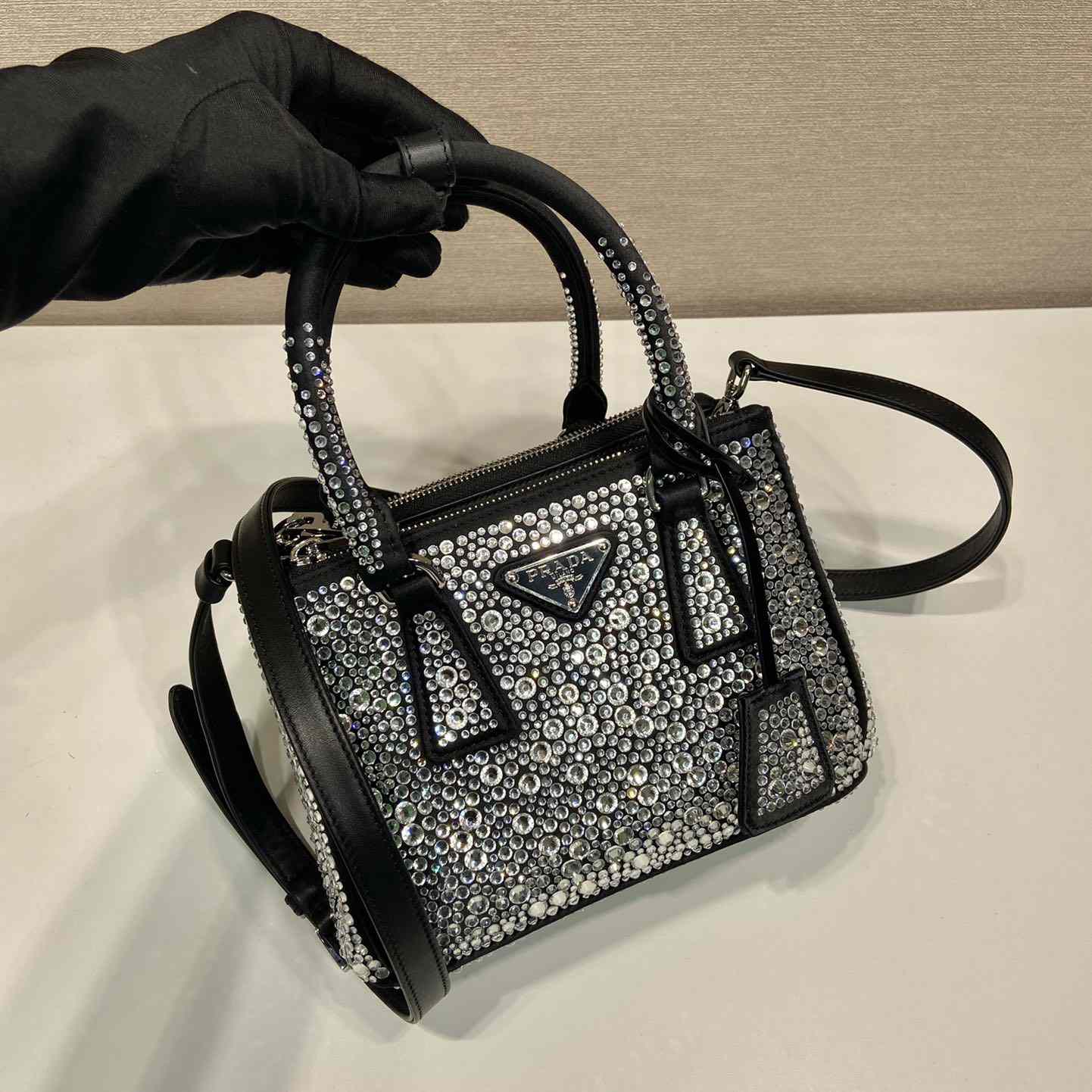 Prada Galleria Satin Mini-bag With Crystals - EUR FASHION