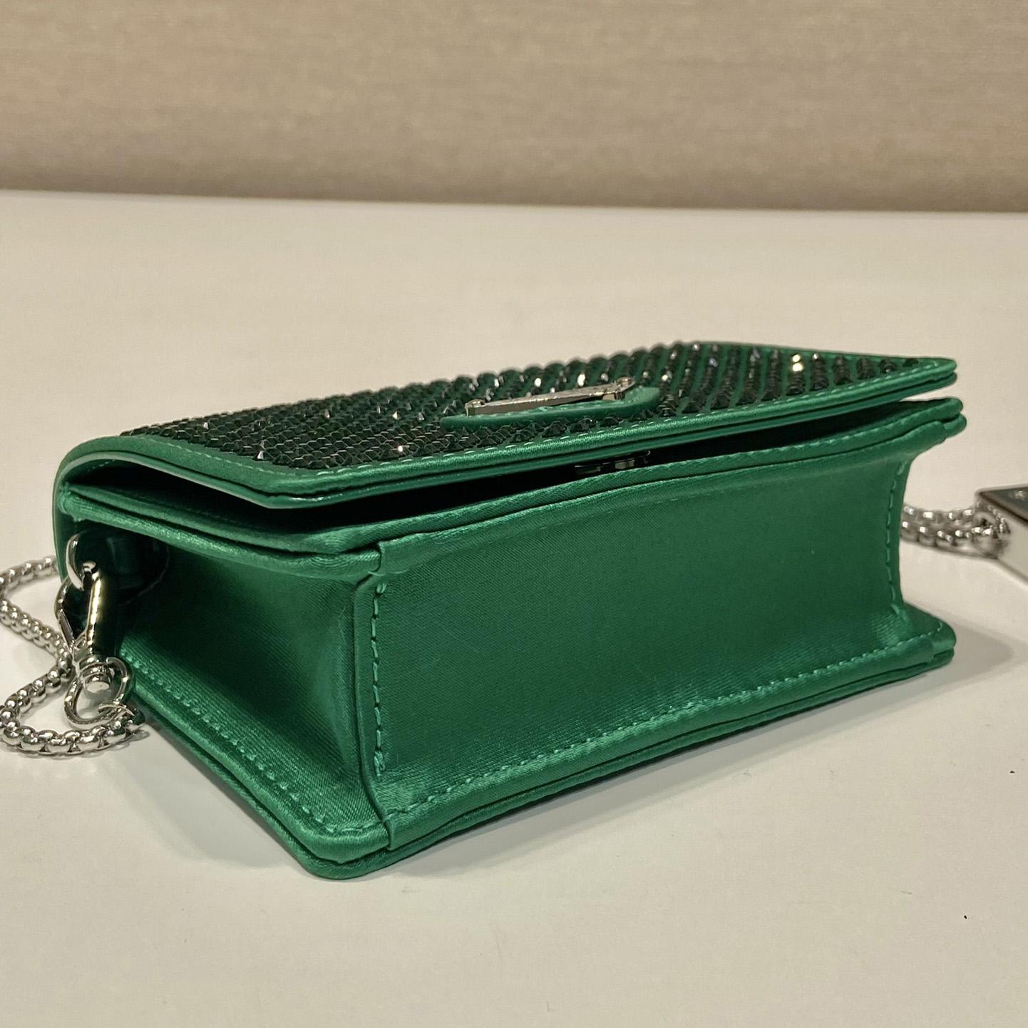 Prada Cardholder With Shoulder Strap And Crystals - EUR FASHION