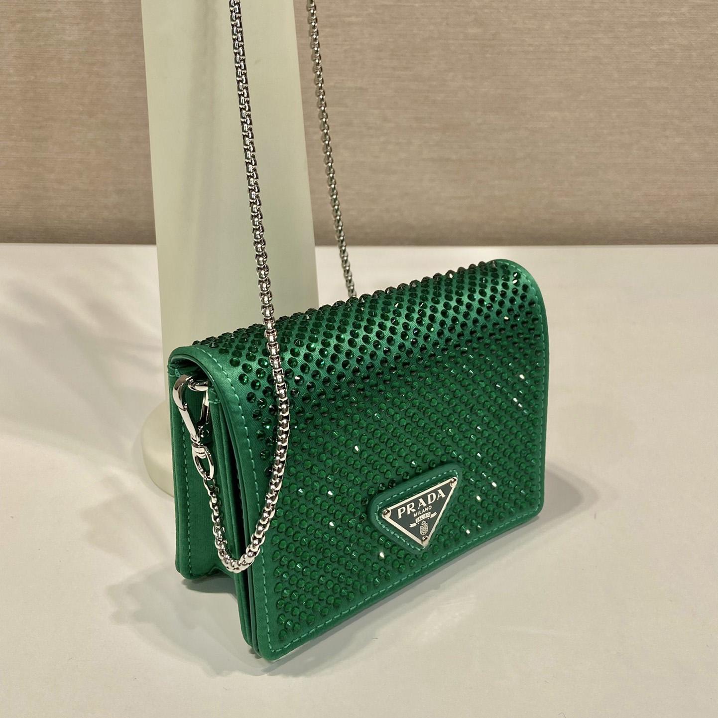 Prada Cardholder With Shoulder Strap And Crystals - EUR FASHION